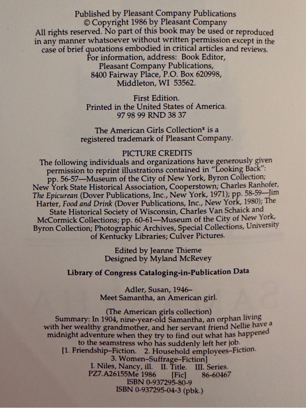 Pleasant Company American Girl Samantha Complete 6 Book Set First Edition 1986 - Picture 8 of 8